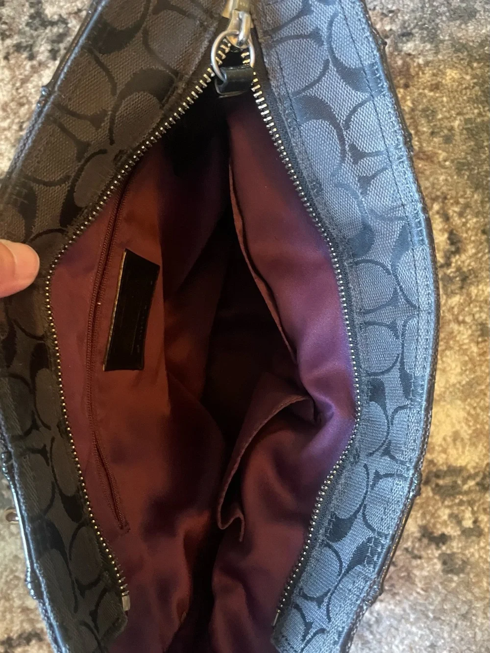 COACH Gallery Signature Black Tote Bag